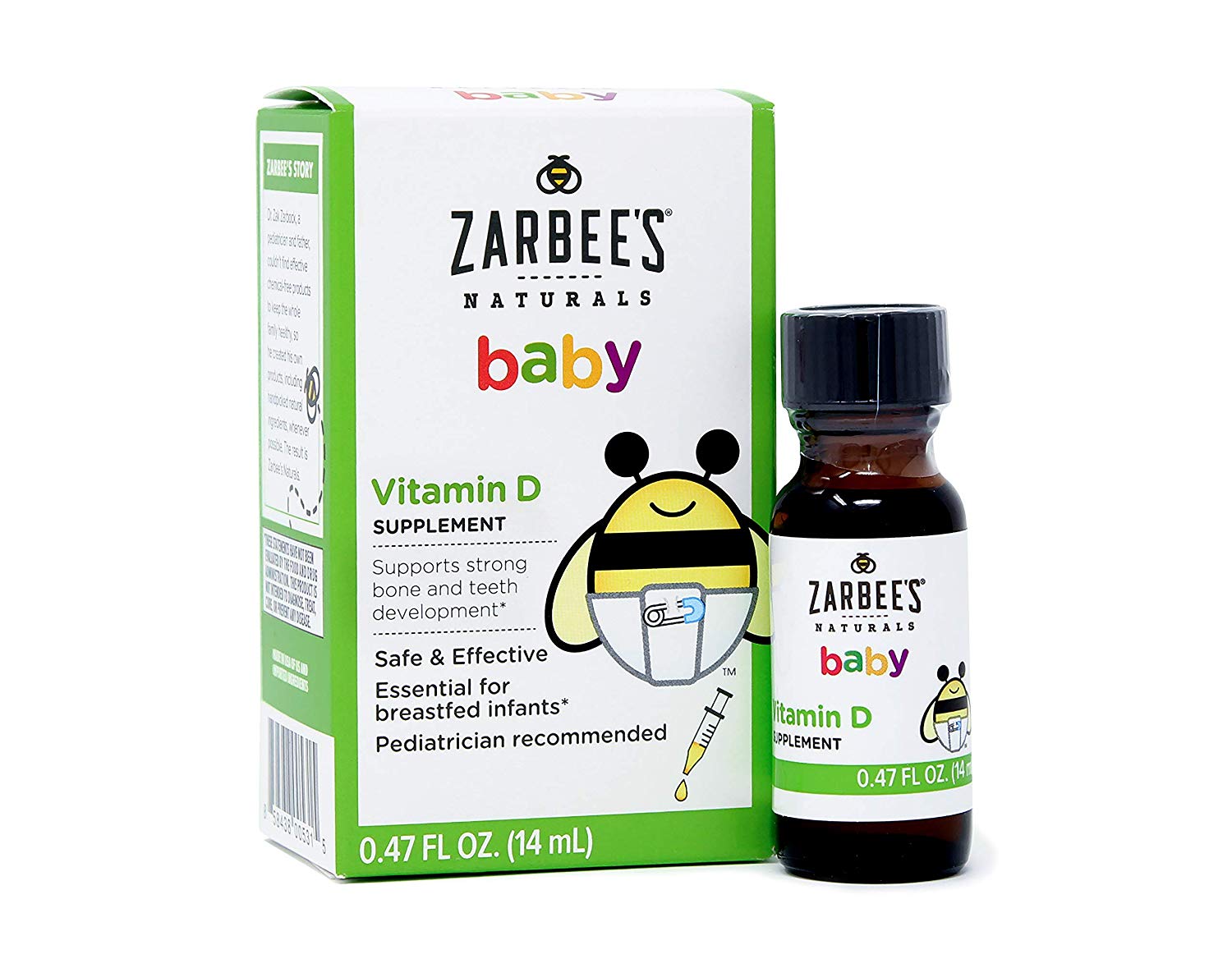 Zarbee's Naturals Baby Vitamin D Supplement Safe & Effective .47 oz