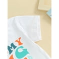 thumbnail image 6 of Bagilaanoe 2pcs Newborn Baby Boy Shorts Set Short Sleeve Letter Print T Shirt Tops + Shorts 3M 6M 12M 18M Infant Casual Summer Clothes, 6 of 8