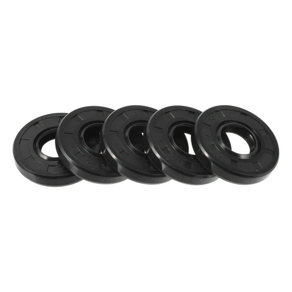 Sello de aceite universal Unique Bargains TC de doble labio con resorte de acero, sello de eje rotativo 17x40x7mm, alta presión, caucho NBR negro, 5 Pcs