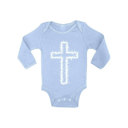 

Awkward Styles White Cross Baby Bodysuit Long Sleeve Tops for Newborn Baby Christian Cross Clothes for Baby Boys Christian Bodysuits for Baby Girls Jesus Clothing for Baby Kids Cross One Piece