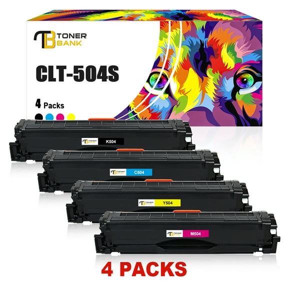Toner Bank 4-Pack Compatible Toner for Samsung CLT-K504S/XAA CLP-415N 415NW CLX-4195 4195N 4195FN 4195FW Xpress SL-C1810W C1860F Printer Ink Black, Cyan, Magenta, Yellow