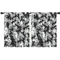 Blackout Kids Curtains,Gray Black Camo Digital Pattern Childrens Insulated Curtains Set Of 2,Bedroom Essentials,Toddler Room Decor 42"x54"