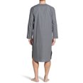 thumbnail image 4 of Mens Nightgowns with Pocket Long Sleeve Muslim Night Shirts Button V Neck Pullover Lightweight Solid Knee Length Loungewear Sleepshirts, 4 of 5