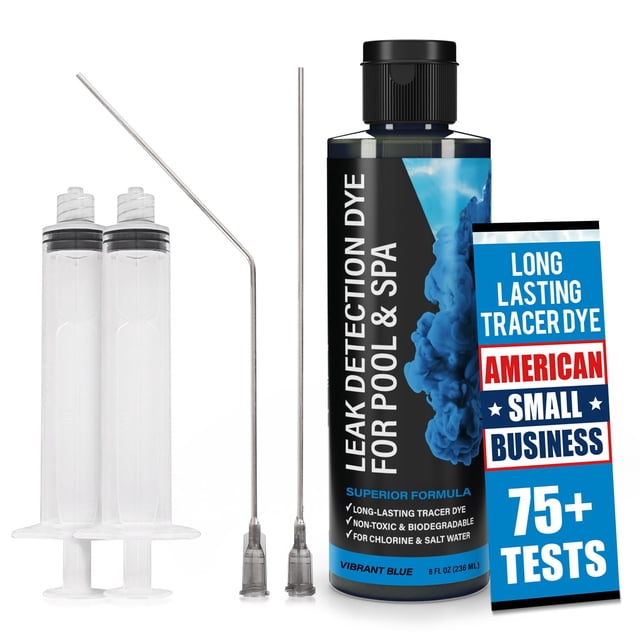 Kit de tinte para detección de fugas en piscinas Escentile, 75+ pruebas, 236 ml