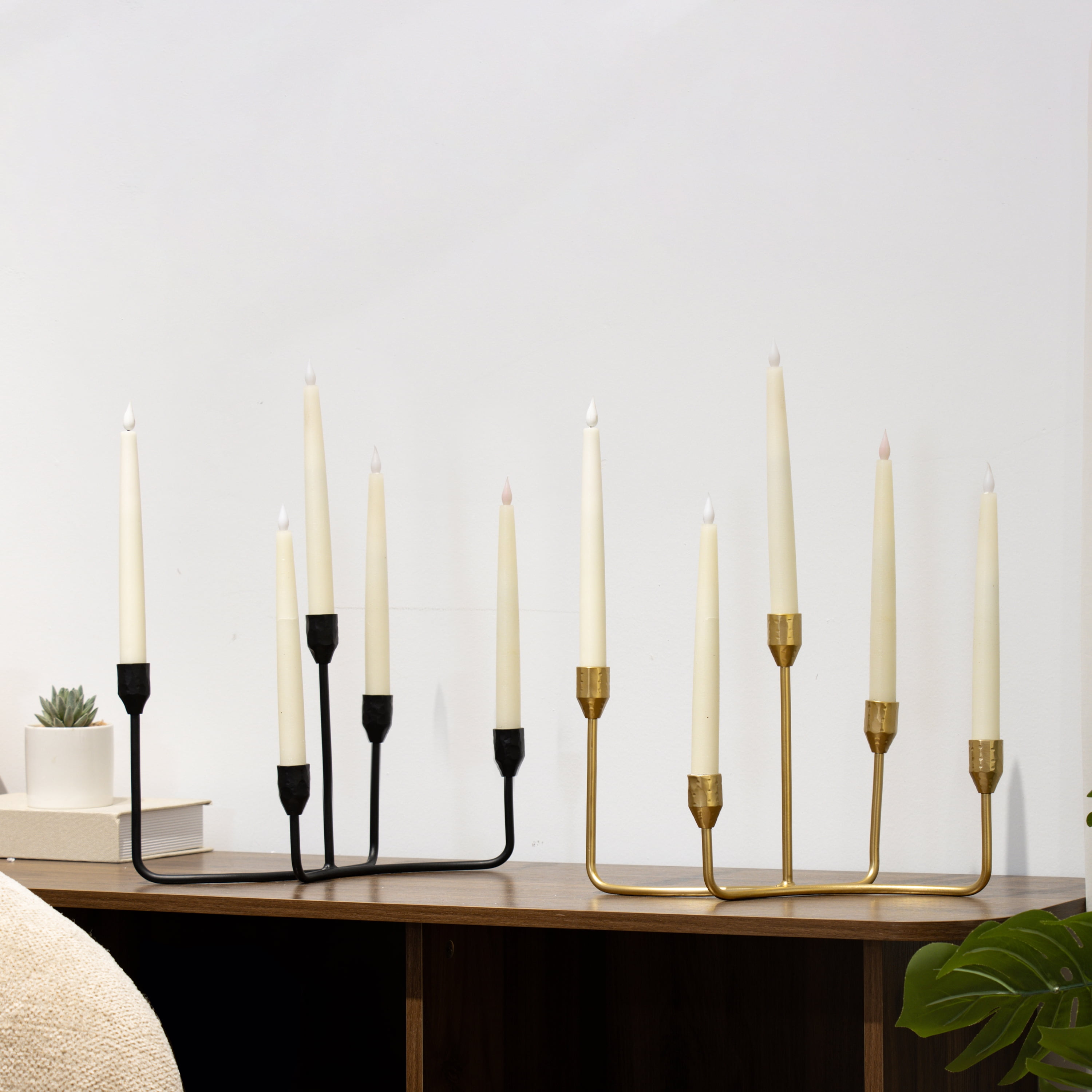 Better Homes & Garden Indoor Decorative Gold Iron Taper Candelabra