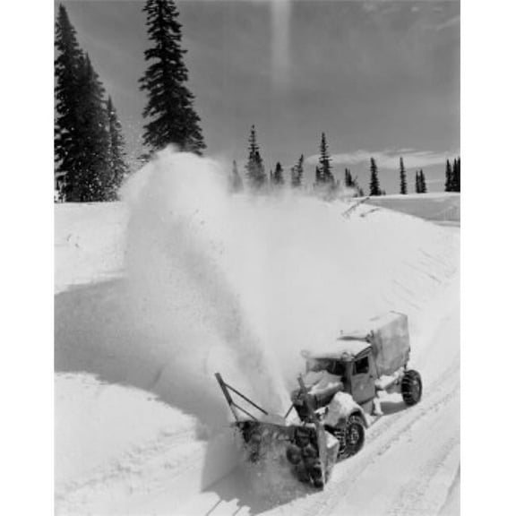 Posterazzi SAL255422226 USA Mount Ranier National Park Snowplow Poster Print - 18 x 24 in.
