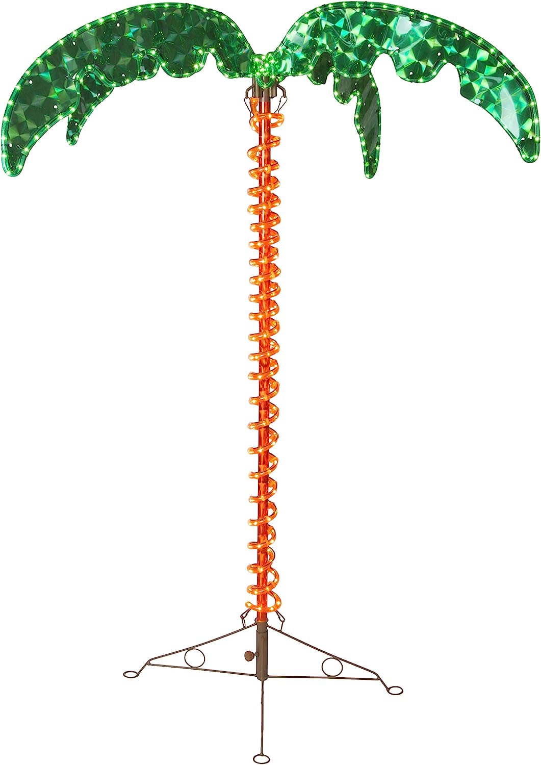 Deluxe Tropical LED Rope Light Palm Tree With Lighted Holographic Trunk And  Fronds (4.5 Foot)