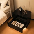 thumbnail image 6 of Hommpa Modern LED Nightstand Adjustable 3 Color LED Light 2 Drawer Bedside Table Storage Cabinet with Auto Sensor Light High Gloss Black Night Stand Smart Motion Sensor Side Table for Bedroom, 6 of 12