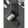 thumbnail image 4 of Men's Thermal Winter Pants with Lining - Heavy-Duty Thickened Trousers, Elastic Waist & Pockets, Belt Compatible (No-Stretch Fit) for Skiing, Snowboarding, Outdoor Activities - Hand Washable Fabric, 4 of 8