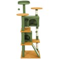 thumbnail image 1 of CoSoTower 54" Cat Tree, Multi-Level Cat Tower with Scratching Posts, Cat Condos, Bed, Platforms, Ramp, Toy Ball, Green, 1 of 7
