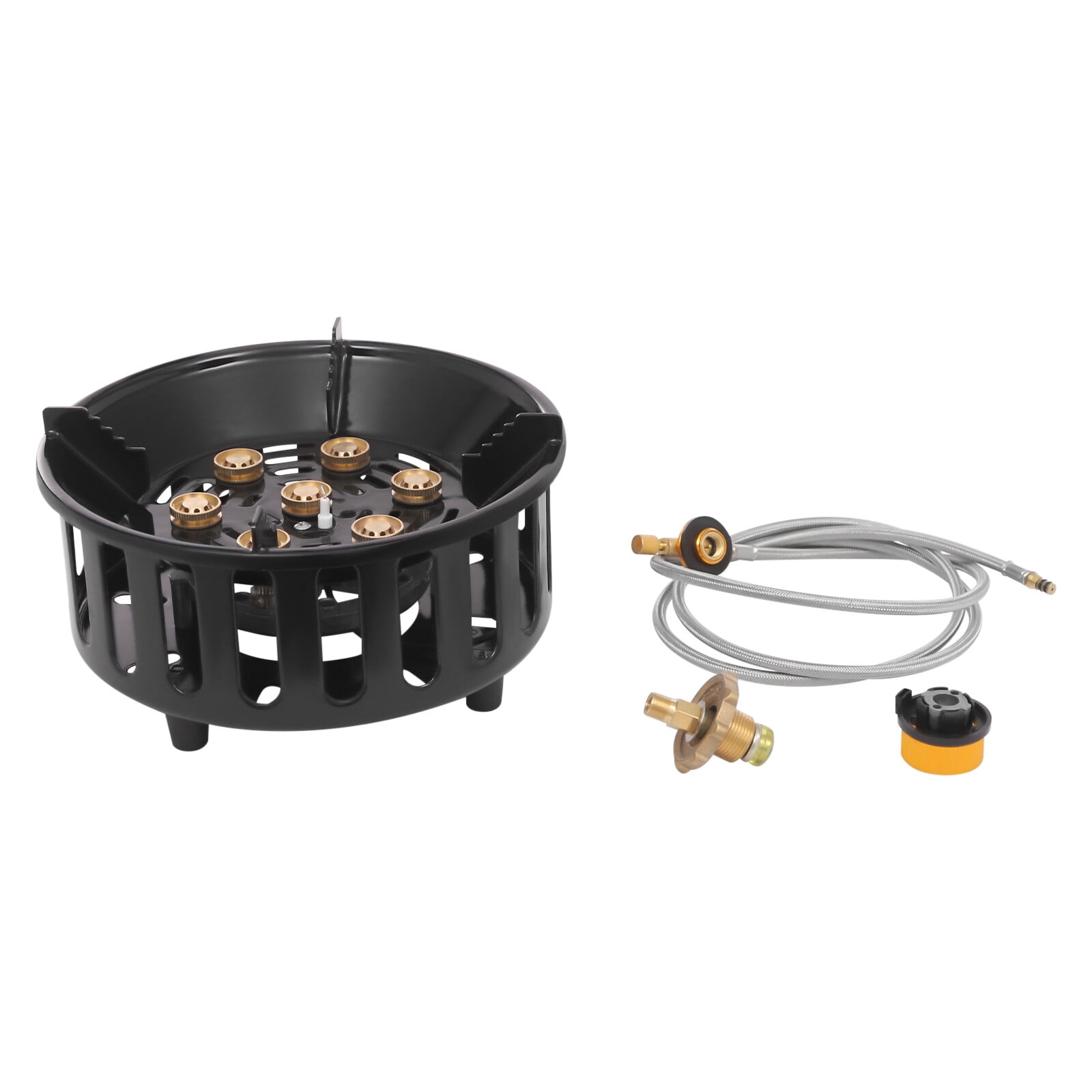 Portable Camping Stove with 3 Adapters - 72,000 BTU Outdoor Burner - Windproof Gas Stove for Hiking, Backpacking & Picnics