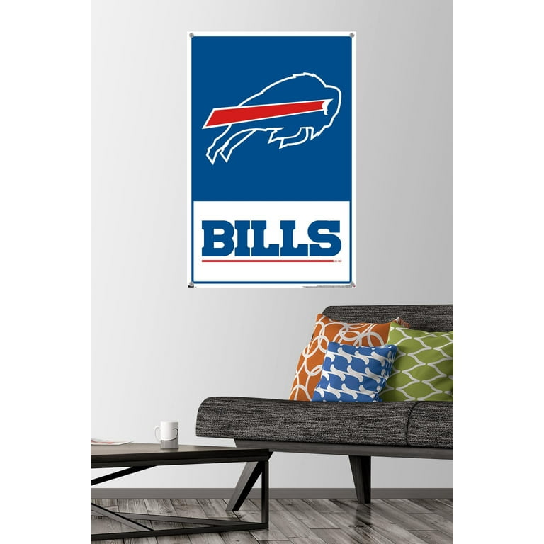 Trends International NFL Buffalo Bills - Retro Logo 15 Unframed Wall Poster  Print Clear Push Pins Bundle 22.375 x 34