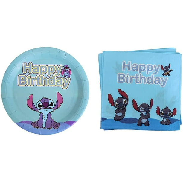 Décoration de fête d'anniversaire Disney Lilo Stitch, vaisselle 1