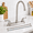 Silver-1, variant on Hotis Kitchen Faucet With Side Sprayer 2 Handle 3 Or 4 Hole Sink Faucets 8 Inch Rv Supply Lines 360 Swivel Brushed Nickel Ht-kf20