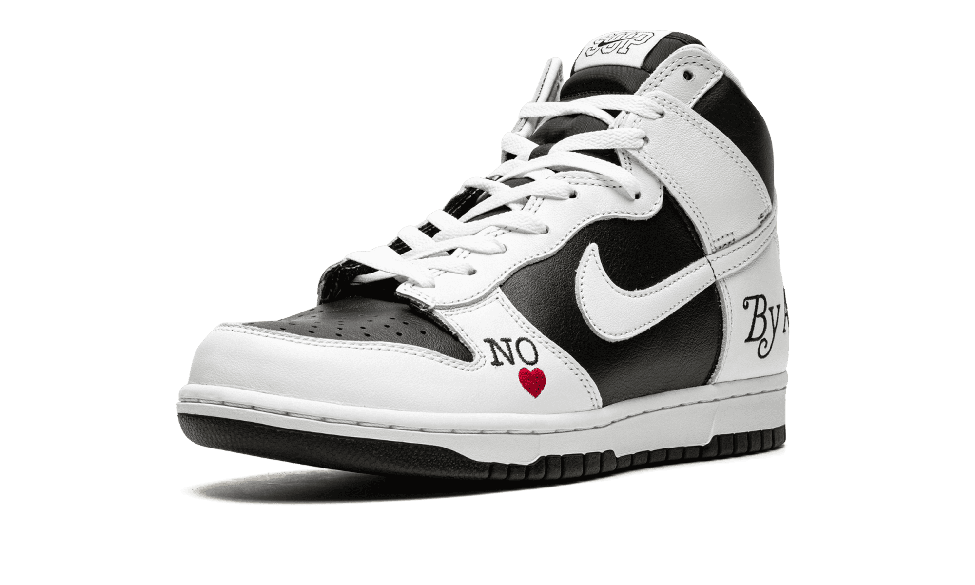 NIKE MENS SB Dunk High "Supreme - By Any Means - White/Black" DN3741 002 DN3741 002 from Stadium Goods