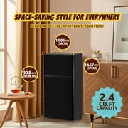 Tacool Small Mini Fridge with Top Freezer Compact Refrigerator Dual Door with Adjustable Thermostat Black for Home New