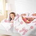 thumbnail image 3 of Erosebridal Cartoon Capybara Twin Comforter Sets For Cute Animals Lover,Pink Bows Cartoon Bowtie Bedding Set For Kids ,Reversible Pink 2pcs, 3 of 7