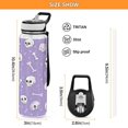 thumbnail image 2 of 32oz Transparent Sports Water Bottle with Straw for Kids Adults Outdoor School Gym Fitness Cute Skulls and Bones, 2 of 7