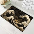 thumbnail image 6 of Diatomaceous Earth Bath Mat,Golden Waves and Flowers Non-Slip Volume Super Absorbent Fast Drying Eco-Friendly Easy to Clean for Bathroom Kitchen Door mat 20×31Inch (50 * 80cm), 6 of 6