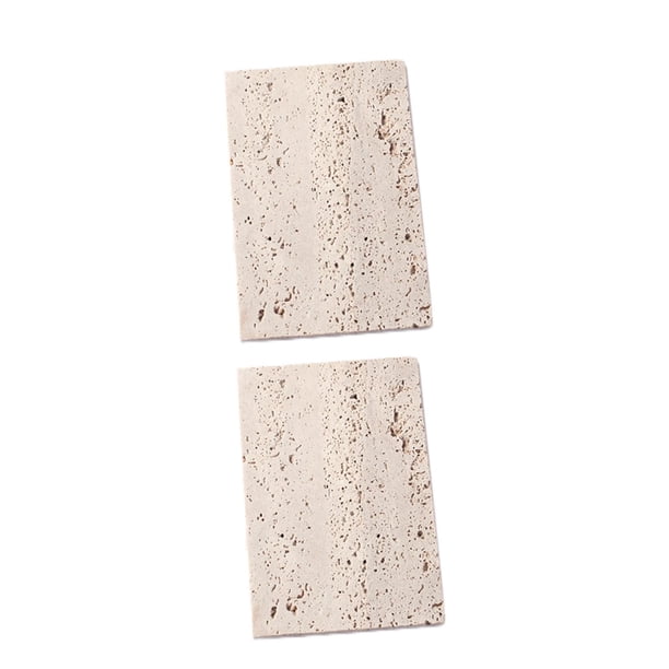 2 unidades de accesorios para fotos, adornos de piedra natural, bandeja para guardar joyas, accesorios rectángulo beige