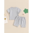 thumbnail image 5 of Suagox Toddler Boys 2Pcs Clothes Set Summer Outfits Letter Print Short Sleeve T-Shirts Tops Elastic Waist Shorts  for 0-24 Months and 2-3 Years Old Baby, 5 of 10