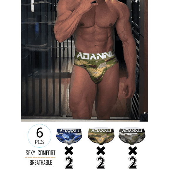 ADANNU Men's Camouflage Briefs Underpants, 6-Pack