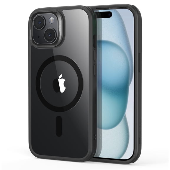 ESR Classic Hybrid Magnetic Case with HaloLock Compatible with iPhone 15, Shockproof Ultra-high Hardness Protection, Clear Black