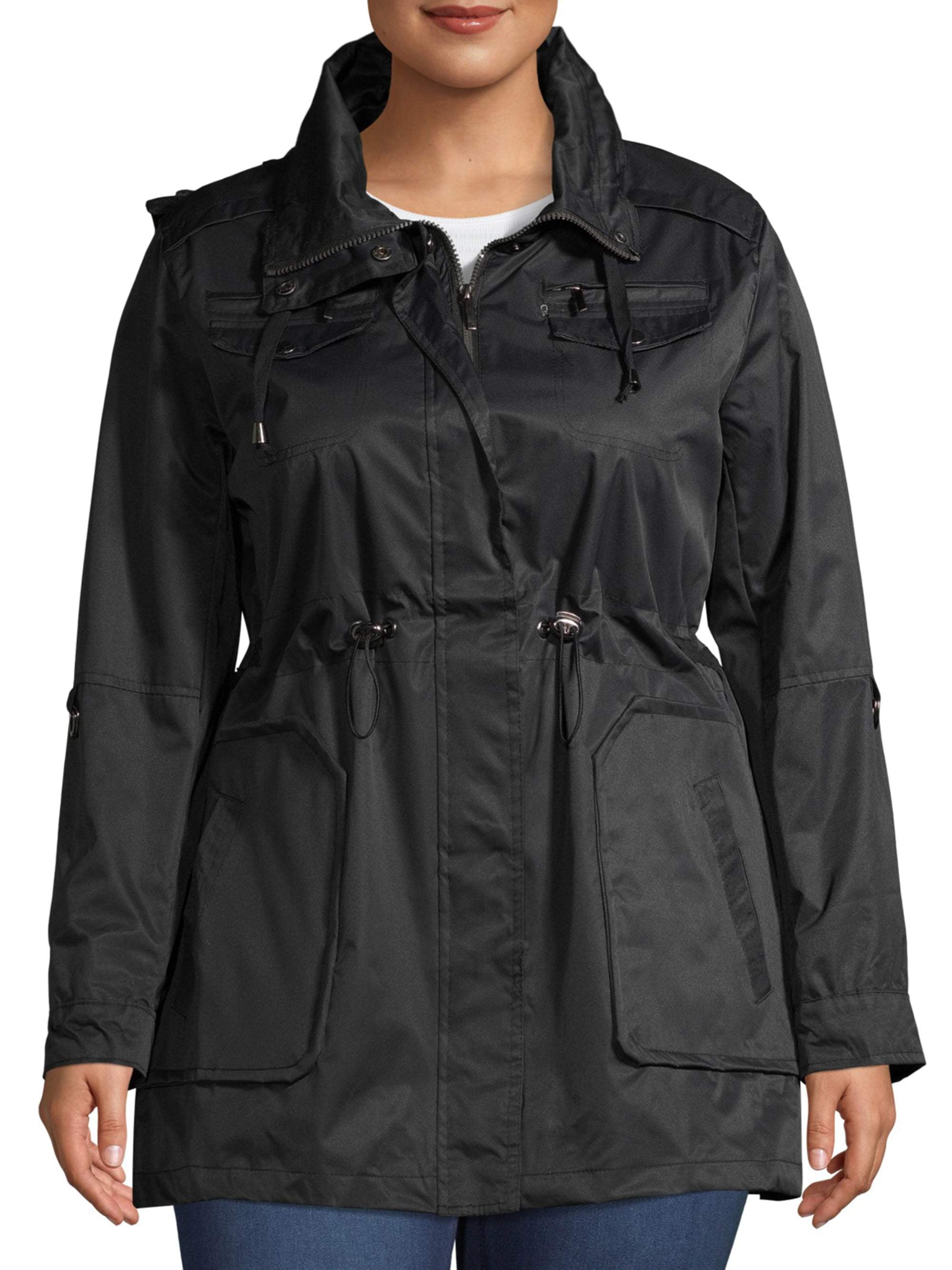 Plus size top womens anorak jacket