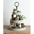 thumbnail image 4 of Kate and Laurel Woodmont Decorative Rustic Farmhouse 3 Tiered Wood Tray, Greige, 4 of 6