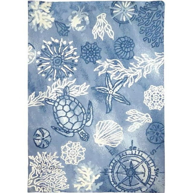 Homefires PMF-MC001C 3 x 5 ft. Oceania Indoor Area Rug, Blue