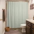 thumbnail image 3 of Sage Green Botanical Shower Curtain - Water Repellent Fabric Shower Curtains Washable, Farmhouse Modern Striped Leaf Decorative Polyester Cloth Bathroom Curtains Modern Bath Decor 72"x84", 3 of 8
