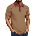 thumbnail image 2 of ZRGHAOYLQ Color Block Henley Shirts for Men Plus Size Mens Big and Tall Muscle Shirt Business Casual Turndown Collar Tops Plus Size Short Sleeve Tshirts, 2 of 7