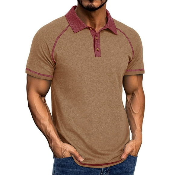 cfhntfmh Men's Henley Shirts Muscle Slim Short Sleeve Casual Basic Tee with Button Summer Henley Soild Color T Shirts