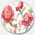 thumbnail image 1 of Designart 'Red Springflowers and Handpainted Butterfly' Farmhouse Metal Circle Wall Art, 1 of 3