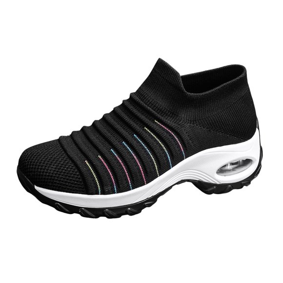 Womens Walking Shoes Non Slip Air Cushion Arch Support Tennis Plantar Fasciitis Orthopedic Slip on Sneakers