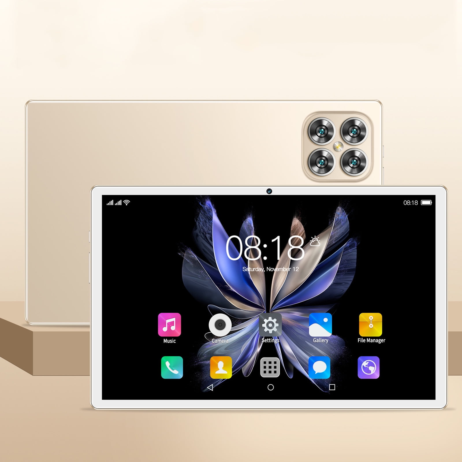 Skegnu New 2+16G All Netcom 10.1inch Android Tablet Computer 10 Core IPS HD Ultra-thin Screen WiFi Bluetooth Voice Call Game Office Learn Tablet SIM Communication Gifts for Family 50% Off Clear!