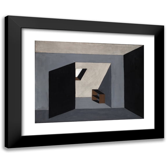 Laszlo Peri 14x12 Black Modern Framed Museum Art Print Titled - Two&nbsp;Rooms (ca.&nbsp;1920-21)