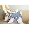 thumbnail image 2 of Ambesonne Cartoon Throw Pillow Cover 2 Pack, Rabbit Mascot Animal, 18", Grey Pink White, 2 of 7