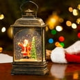 thumbnail image 4 of Honeeladyy Christmas Snow Globes Lantern Santa Claus Snow Globe 5.3 Inch, Battery Operated Lighted Christmas Decoration with Swirling Glittering Sequins for Table Cabinet Shelf Decor Christmas Gift, 4 of 7