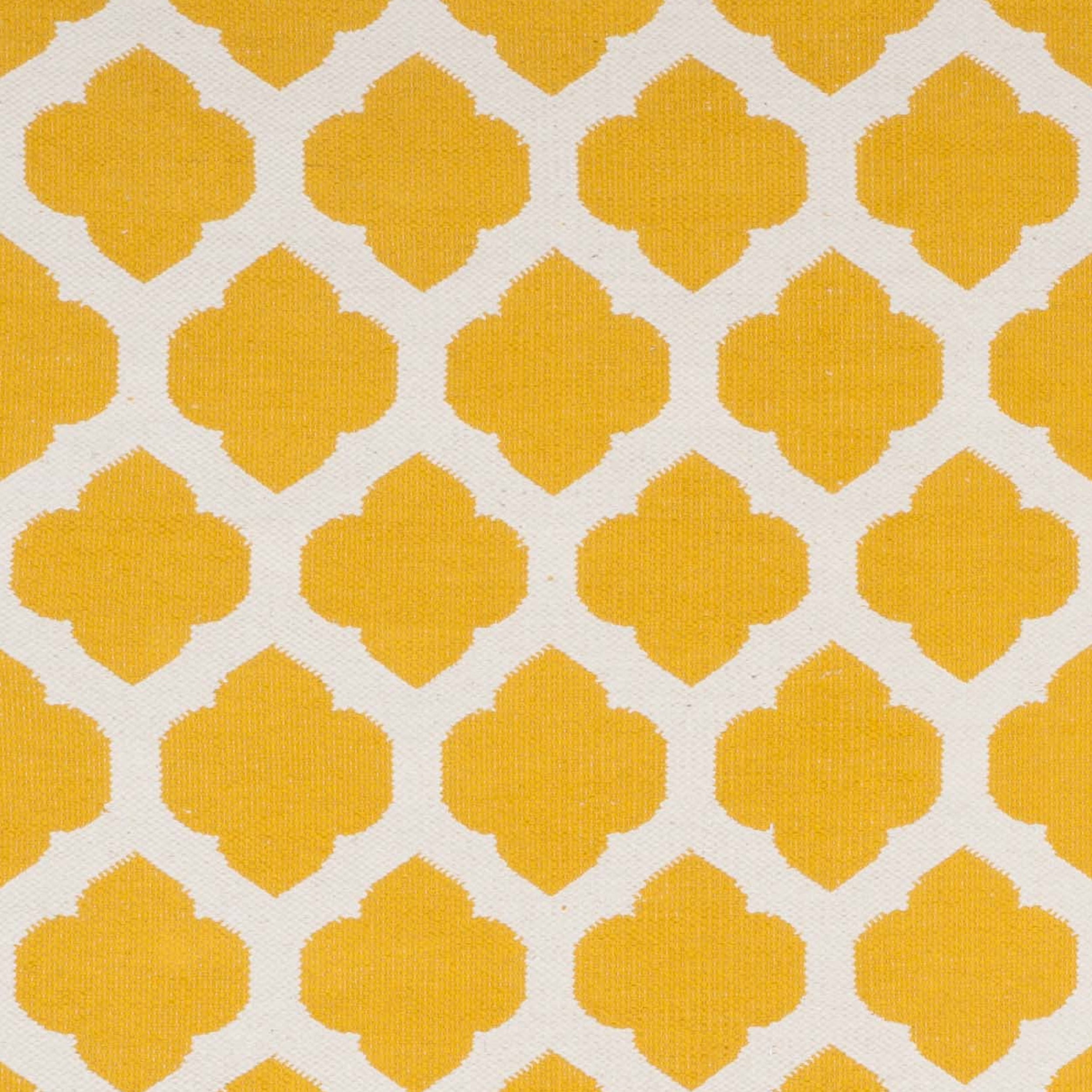 SAFAVIEH Montauk Proinsias Geometric Cotton Area Rug, Yellow/Ivory, 8' x 10'