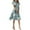 Light Blue, variant on Women Dresses V-Neck Flroal Printed Short Sleeve Back Zipper Dress Casual Swing Beach Wedding Party Dresses Blue 2XL