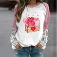 thumbnail image 3 of Gibobby Sudadera con forro polar Mujer Sudadera informal de manga larga con cuello redondo y estampado de amor del día de San Valentín para mujer (estilo 4)(Café, XXL), 3 of 4