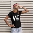 thumbnail image 2 of Womens Shirts Valentines Day Couples Themed Print Women's Round Neck Short Sleeve T Shirt Soft Breathable Fabric Comfortable Loose Fit Casual Top Black XXL, 2 of 4