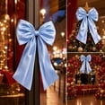 thumbnail image 4 of Blue Bow Decor, 40 x 24 Inches Large Big Blue Bow Party Decorations for Backdrop Birthday Wedding Bride, Huge Satin Ribbon Tie Hanging Wall Decor, 4 of 8