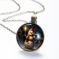 thumbnail image 6 of Christmas Snowman Necklace Personalized Custom Photo Round Pendant Adjustable Stainless Steel Necklaces with Gift Box for Men Women Mothers Valentine's Jewelry Gift, 6 of 6