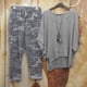 thumbnail image 2 of Conjunto de tops y pantalones de manga corta con cuello redondo y estampado para mujer Wmkox8yi  bvn1612, 2 of 8