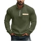thumbnail image 1 of Blusa y camisa de manga larga con cuello alto para hombre, jersey de terciopelo con cremallera de un cuarto de color liso, blusa informal de manga larga con cuello alto para hombre, blusa de poliéster, 1 of 9