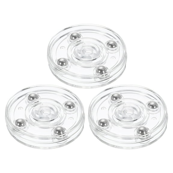 3Pack Acrylic Lazy Susan Turntable, 2" Spinner Lazy Susan Turntable Organizer, Acrylic Ball Bearing Rotating Tray for Pantry Spice Rack Decorating, Clear