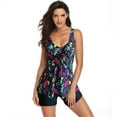 thumbnail image 4 of Kcodviy Femme Grande Taille Vintage Femmes Boardshorts Longs Imprimé Tankini à Dos à Lanières Ensemble Deux Pièces Maillot de Bain Tenue de Plage Imprimé Push Deux Pièces Maillot de Bain Robe de Plage Maillot de Bain Maillots de Bain Tankinis Ensemble, 4 of 7