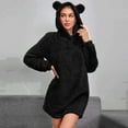 thumbnail image 2 of jsaierl Bear Hoodie Women Fuzzy Pullover Sweater Sherpa Fleece Hooded Sweatshirt Furry Cute Animal Hoodies with Ears, 2 of 9